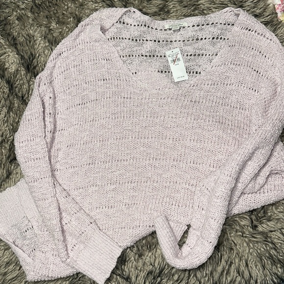 Oversized drapey crochet sweater size medium pink/ light purple - Picture 5 of 5